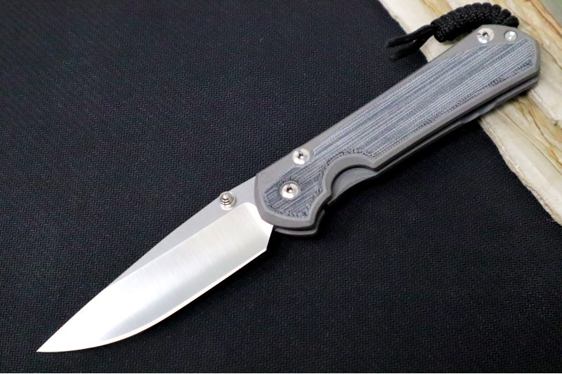 Chris Reeve Knives Small Sebenza 31 Polished - Drop Point / Black Canvas Micarta Inlay / CPM-Magnacut Steel S31-1236