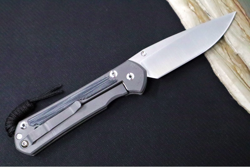 Chris Reeve Knives Small Sebenza 31 Polished - Drop Point / Black Canvas Micarta Inlay / CPM-Magnacut Steel S31-1236