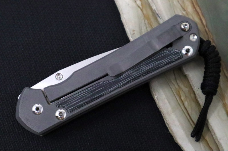 Chris Reeve Knives Small Sebenza 31 Polished - Drop Point / Black Canvas Micarta Inlay / CPM-Magnacut Steel S31-1236