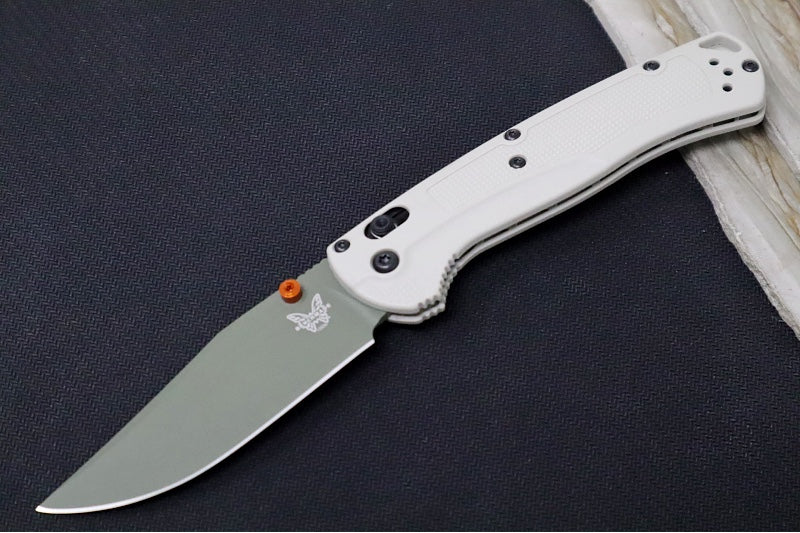 Benchmade 15536GN-01 Taggedout Manual Folder - Elmax Steel / Clip Point Blade / Tan Grivory Handle - Northwest Knives