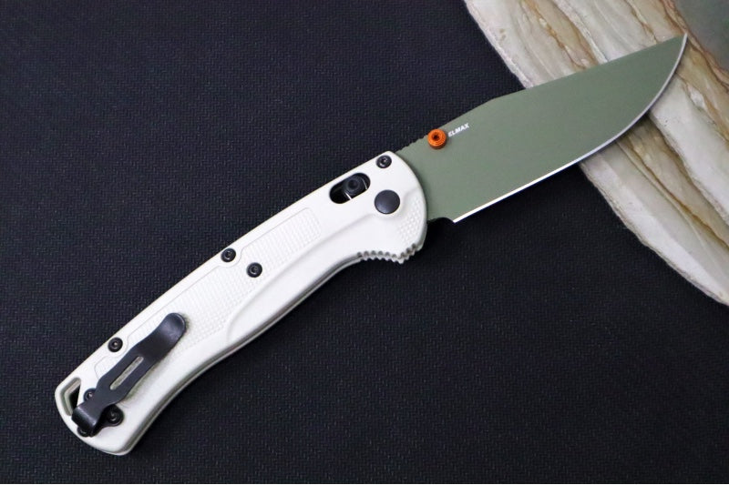 Benchmade 15536GN-01 Taggedout Manual Folder - Elmax Steel / Clip Point Blade / Tan Grivory Handle - Northwest Knives