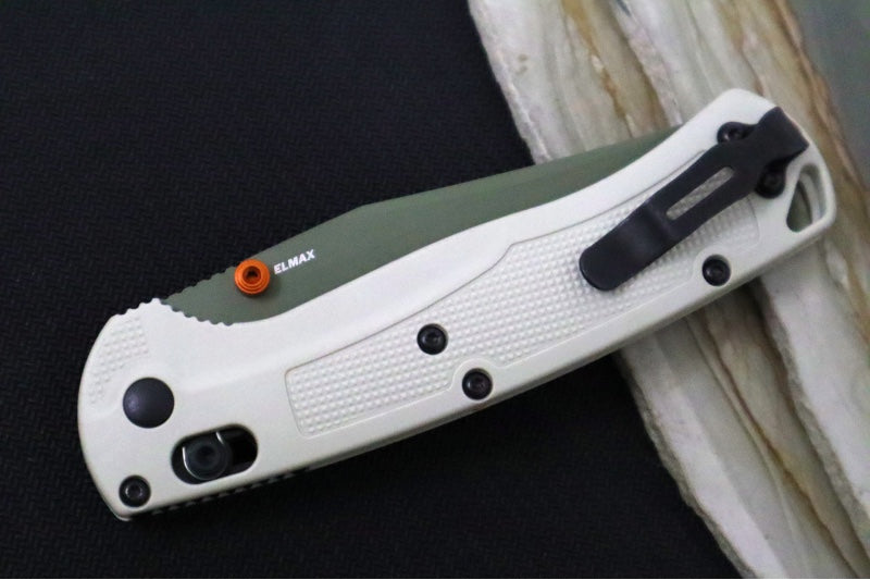 Benchmade 15536GN-01 Taggedout Manual Folder - Elmax Steel / Clip Point Blade / Tan Grivory Handle - Northwest Knives
