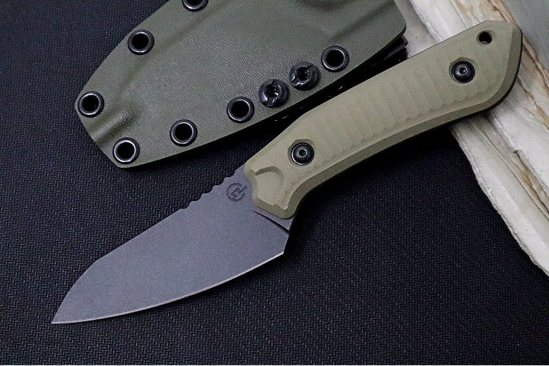 Schwarz Designs Overland X - OD Green G-10 Handle / Magnacut Blade / Black Cerakote Finish / OD Green Kydex Sheath