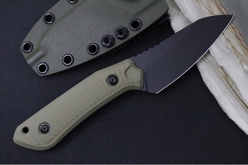 Schwarz Designs Overland X - OD Green G-10 Handle / Magnacut Blade / Black Cerakote Finish / OD Green Kydex Sheath - Northwest Knives
