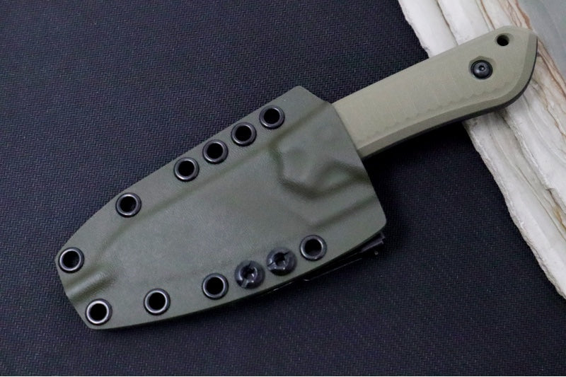 Schwarz Designs Overland X - OD Green G-10 Handle / Magnacut Blade / Black Cerakote Finish / OD Green Kydex Sheath