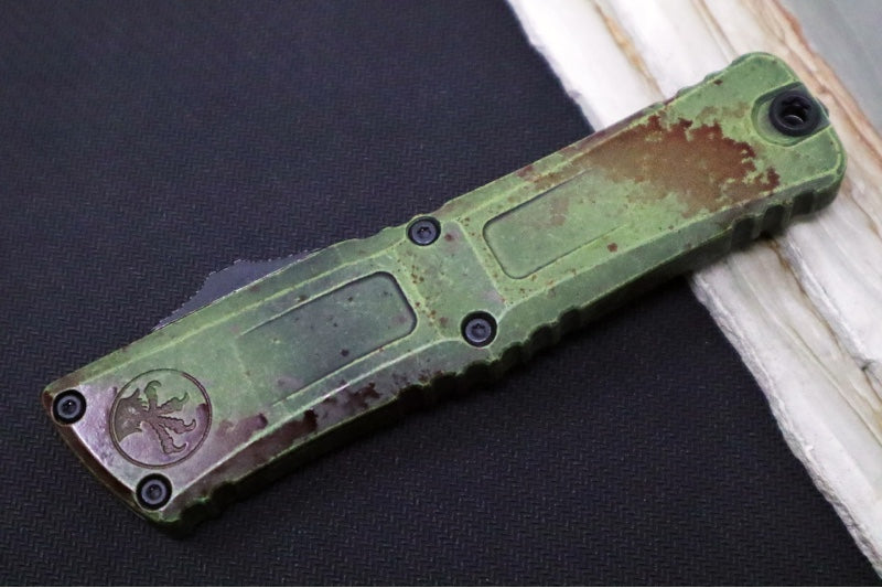 Microtech Combat Troodon OTF Gen III Outbreak - Darkwash Finish / Bowie Blade / Outbreak Cerakoted Aluminum Handle - 1146-1OBDS - Northwest Knives
