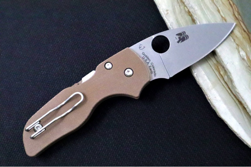 Spyderco Lil Native Compression Lock - Brown G-10 / Satin CPM-15V Blade C230GPBN15V