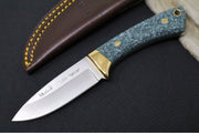 Muela Knives COL-7G Fixed Blade - Green Granite Composite Handle / Stainless Steel MOVA Blade / Leather Sheath - Northwest Knives