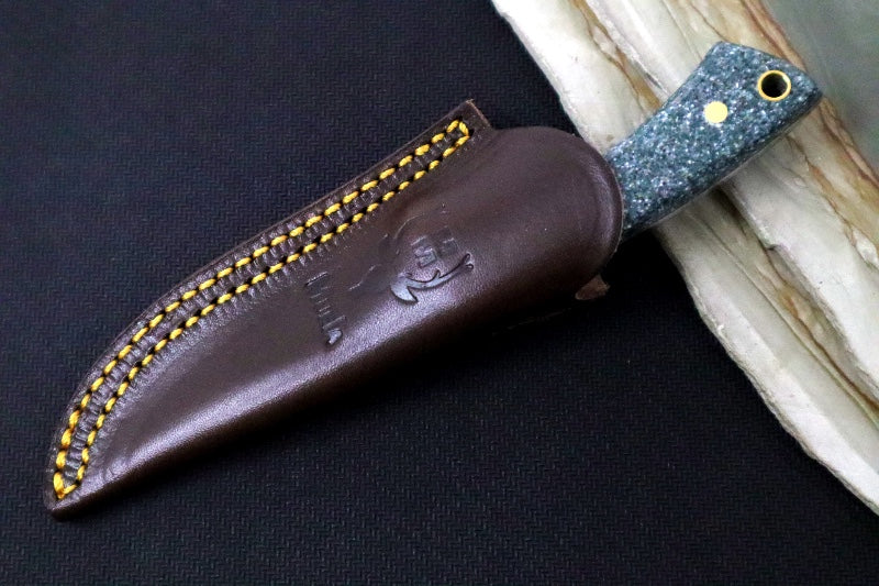 Muela Knives COL-7G Fixed Blade - Green Granite Composite Handle / Stainless Steel MOVA Blade / Leather Sheath