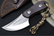 Muela Knives MOUSE-7M Fixed Blade - Brown Jute MIcarta Handle / X50CrMoV15 Stainless Blade / Leather Sheath - Northwest Knives