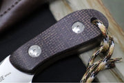 Muela Knives MOUSE-7M Fixed Blade - Brown Jute MIcarta Handle / X50CrMoV15 Stainless Blade / Leather Sheath - Northwest Knives