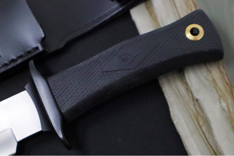 Muela Knives Mirage-20 Fixed Blade - Black Rubber Handle / Satin 440 Stainless Blade / Black Leather Sheath