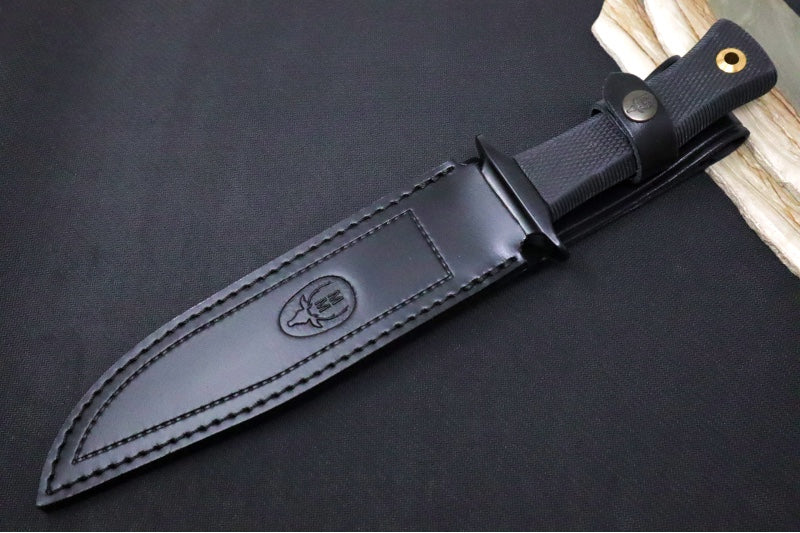 Muela Knives Mirage-20 Fixed Blade - Black Rubber Handle / Satin 440 Stainless Blade / Black Leather Sheath