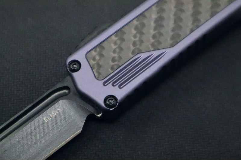 Guardian Tactical Scout OTF - Gray Anodized Aluminum & Black Carbon Fiber Handle / Black Clip Point Blade 142111