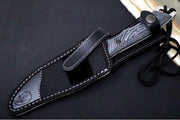 Muela Knives Typhoon-15W Fixed Blade - Black & Grey Micarta Handle / Satin 440 Stainless Blade / Black Cordura Sheath - Northwest Knives