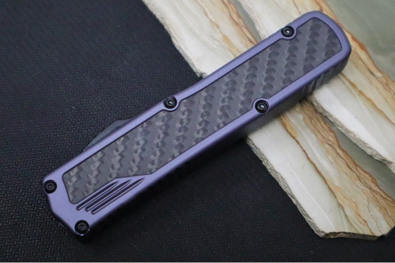 Guardian Tactical Scout OTF - Gray Anodized Aluminum & Black Carbon Fiber Handle / Black Clip Point Blade 142111