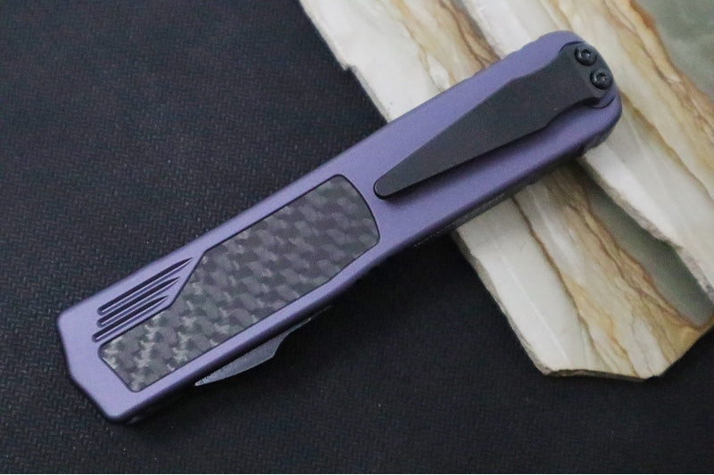 Guardian Tactical Scout OTF - Gray Anodized Aluminum & Black Carbon Fiber Handle / Black Clip Point Blade 142111