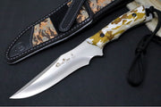Muela Knives Typhoon-DES Fixed Blade - Desert Camo Rubber Handle / Satin Stainless Blade / Black & Camo Cordura Sheath - Northwest Knives