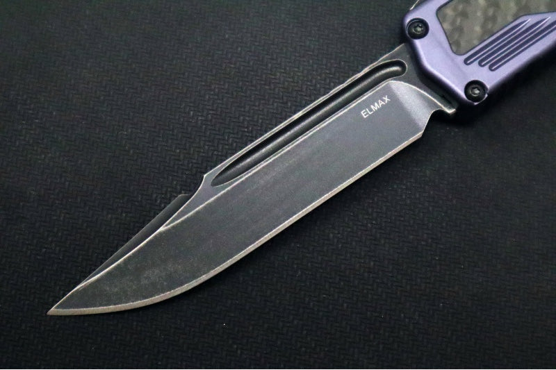 Guardian Tactical Scout OTF - Gray Anodized Aluminum & Black Carbon Fiber Handle / Dark Stonewashed Clip Point Blade 142611 - Northwest Knives