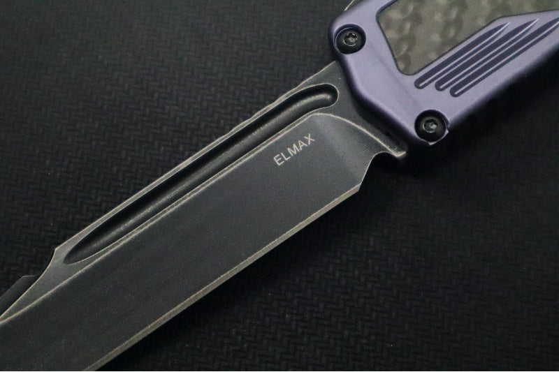 Guardian Tactical Scout OTF - Gray Anodized Aluminum & Black Carbon Fiber Handle / Dark Stonewashed Clip Point Blade 142611