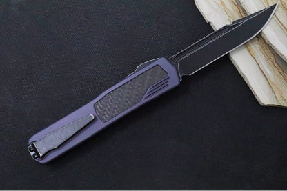 Guardian Tactical Scout OTF - Gray Anodized Aluminum & Black Carbon Fiber Handle / Dark Stonewashed Clip Point Blade 142611
