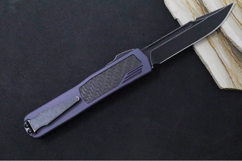 Guardian Tactical Scout OTF - Gray Anodized Aluminum & Black Carbon Fiber Handle / Dark Stonewashed Clip Point Blade 142611 - Northwest Knives