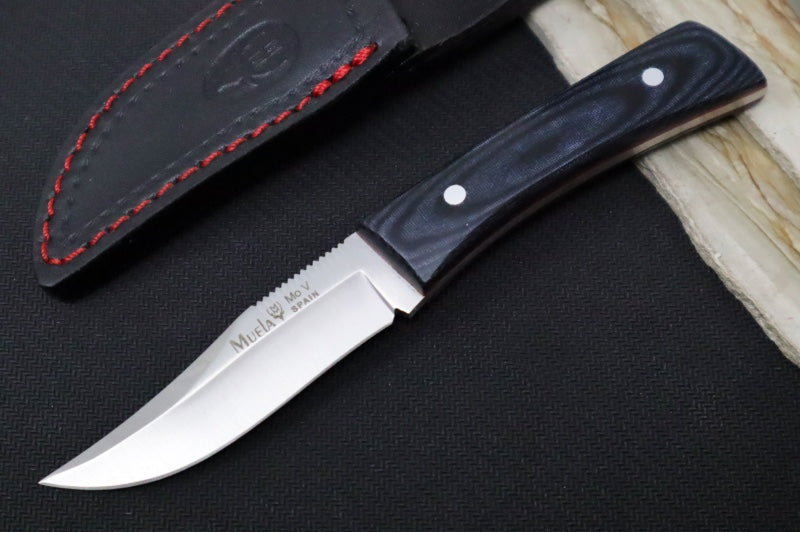 Muela Knives BWE-BM Fixed Blade - Black Micarta Handle / Satin 50CrMoV15 Stainless Blade / Leather Sheath