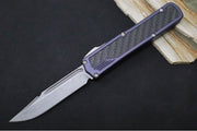 Guardian Tactical Scout OTF - Gray Anodized Aluminum & Black Carbon Fiber Handle / Stonewashed Clip Point Blade 142512 - Northwest Knives