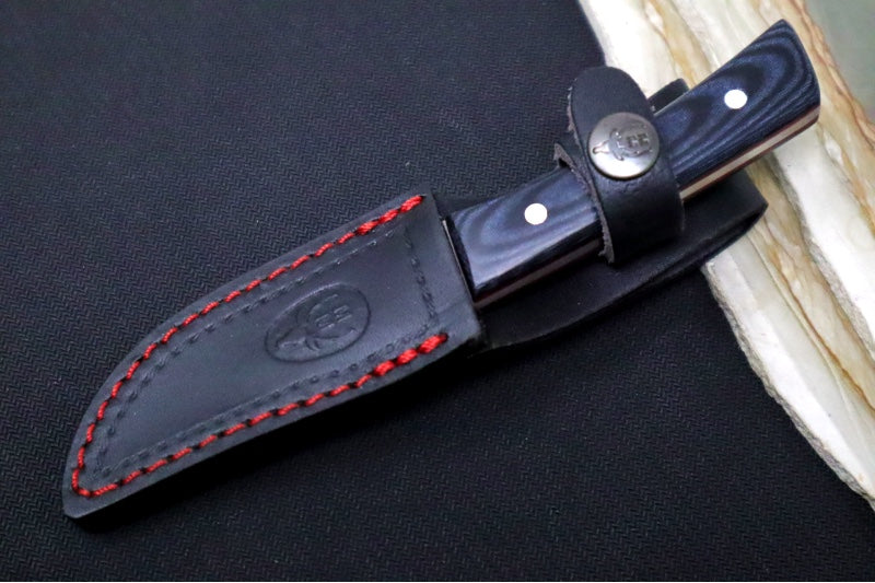 Muela Knives BWE-BM Fixed Blade - Black Micarta Handle / Satin 50CrMoV15 Stainless Blade / Leather Sheath