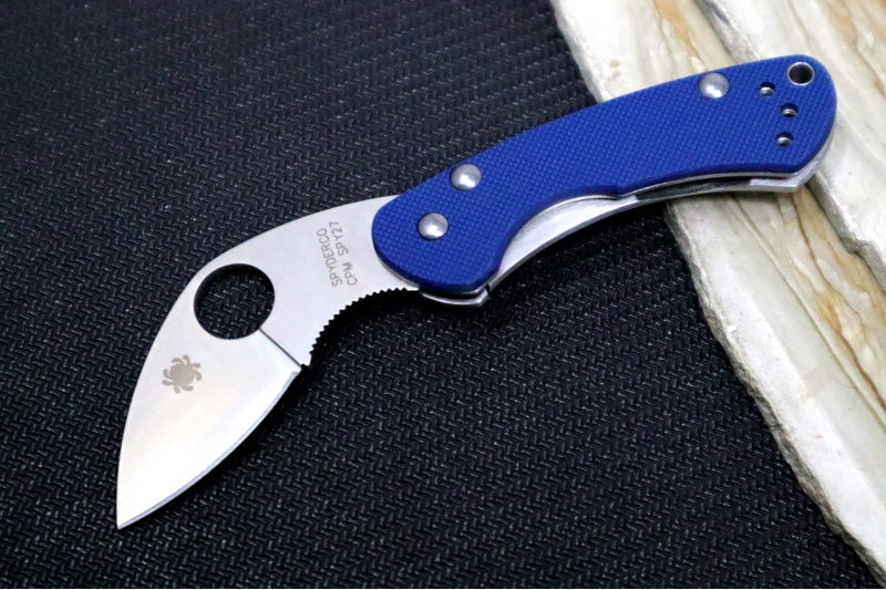 Spyderco Balance SPRINT RUN  - Blue G-10 Handle / CPM-SPY27 Steel / Satin Finish / Downturned Blade C141GPCBL - Northwest Knives