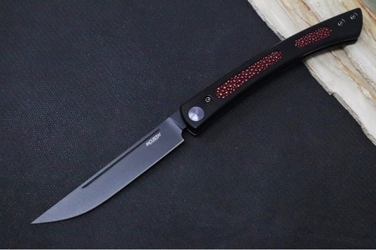 MCUSTA The Executive Personal Steak Knife Limited Edition 2023 - Black San Mai VG-10 Blade / Black Aluminum Handle with Red Sting Ray Inays Handle MC-022BC-3