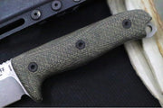 Reiff Knives Vicon Fixed Blade - Green Canvas Micarta Handle / CPM-Magnacut Steel / Stonewashed Clip Point Blade / Black Kydex Sheath - Northwest Knives
