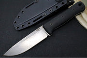 Reiff Knives F5 GEN2 Fixed Blade - Black Canvas Micarta Handle / CPM-Magnacut Steel / Stonewashed Drop Point Blade / Black Kydex Sheath - Northwest Knives