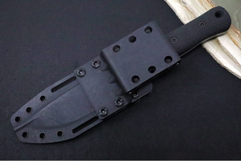 Reiff Knives F5 GEN2 Fixed Blade - Black Canvas Micarta Handle / CPM-Magnacut Steel / Stonewashed Drop Point Blade / Black Kydex Sheath