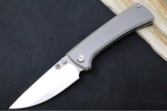 Chaves Knives RCK9 - Full Titanium Handle / Belt Satin Finish / Drop Point Blade / M390 Steel