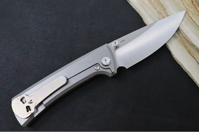 Chaves Knives RCK9 - Full Titanium Handle / Belt Satin Finish / Drop Point Blade / M390 Steel