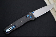Benchmade 537-09 Bailout - M390 Steel / Tanto Blade/ Stonewash Finish / Black Carbon Fiber Handle with Blue Accents - Northwest Knives