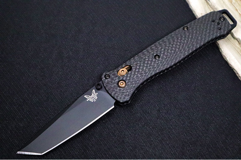 Benchmade 537-10 Bailout - CPM-S90V Steel / Tanto Blade/ Stonewash Finish / Black Carbon Fiber Handle with Bronze Accents