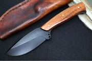 Emery Custom Knives Fixed Blade 4" - KOA Wood Handle / CPM-S35VN Blade / Hand-Stitched Brown Leather Sheath ZC00062544 - Northwest Knives