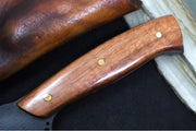 Emery Custom Knives Fixed Blade 4" - KOA Wood Handle / CPM-S35VN Blade / Hand-Stitched Brown Leather Sheath ZC00062544 - Northwest Knives