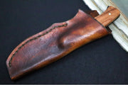 Emery Custom Knives Fixed Blade 4" - KOA Wood Handle / CPM-S35VN Blade / Hand-Stitched Brown Leather Sheath ZC00062544 - Northwest Knives