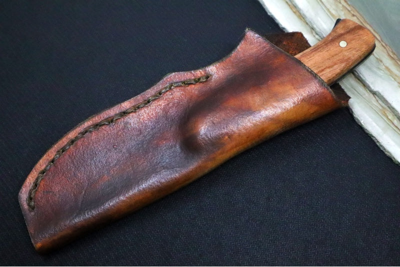 Emery Custom Knives Fixed Blade 4" - KOA Wood Handle / CPM-S35VN Blade / Hand-Stitched Brown Leather Sheath ZC00062544