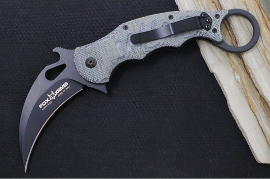 Fox Knives Karambit - Black Micarta Handle / N690Co Blade / Emerson Wave - 479MIB