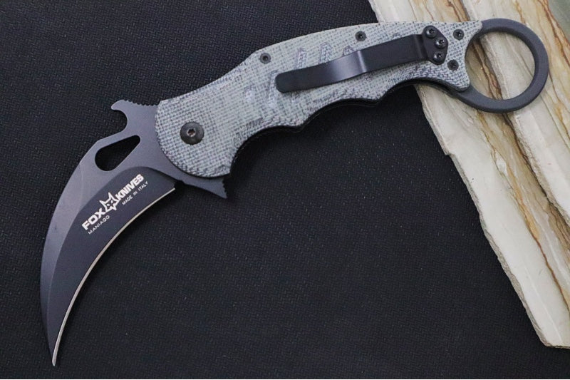 Fox Knives Karambit - Black Micarta Handle / N690Co Blade / Emerson Wave - 479MIB - Northwest Knives
