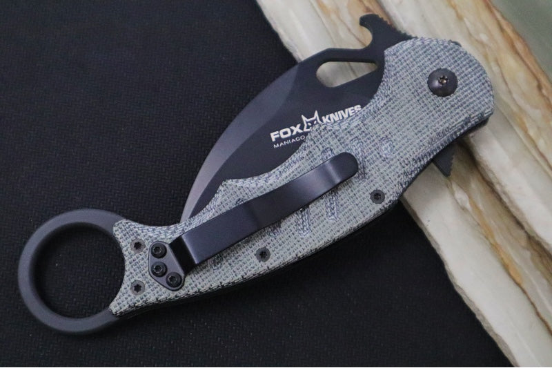 Fox Knives Karambit - Black Micarta Handle / N690Co Blade / Emerson Wave - 479MIB