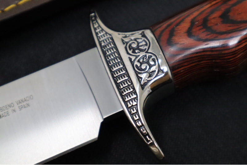 Muela Knives SARRIO-19R Fixed Blade - Pakkawood Handle / Satin X50CrMoV15 Stainless Bowie Blade / Leather Sheath