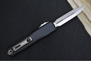 Microtech Ultratech Gen IV OTF - Stonewash Finish / Dagger Blade / Black Anodized Aluminum Handle 11224-10 - Northwest Knives