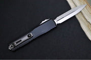 Microtech Ultratech Gen IV OTF - Stonewash Finish / Fully Serrated Dagger Blade / Black Anodized Aluminum Handle 11224-12 - Northwest Knives