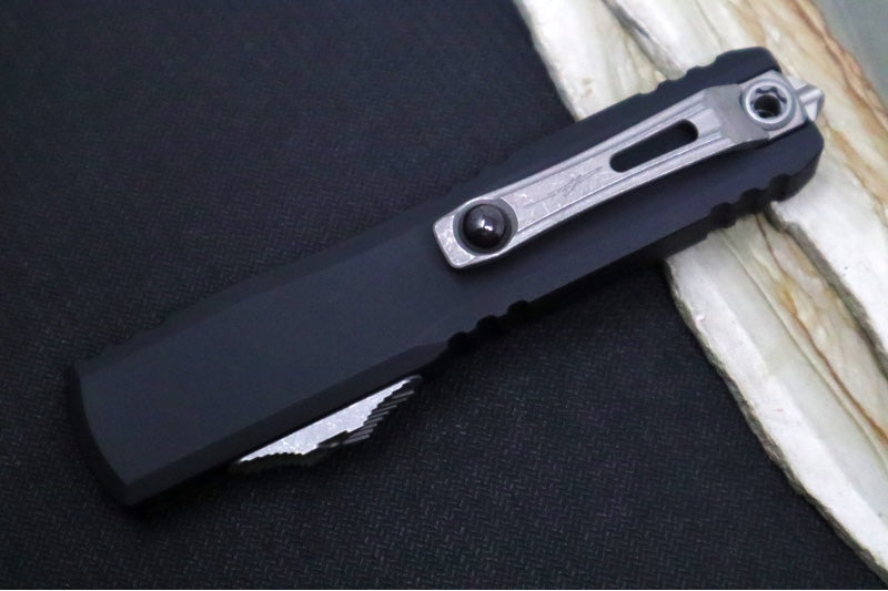 Microtech Ultratech ZBP (Zero Blade Play) OTF Signature Series - Apocalyptic Finish / Hellhound Blade / Black Anodized Aluminum Handle 1119-10APS