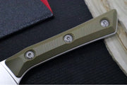 Microtech 4" Santoku Knife - M390MK Steel / Stonewashed Finish / OD Green G-10 Handle 3300-10OD - Northwest Knives